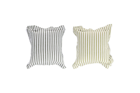 GREENERY COTTON CUSHION 53X53CM STRIPES 2PCS - 2188729