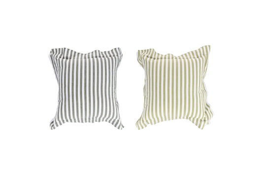 GREENERY COTTON CUSHION 53x53CM STRIPES 2ASS - 2188729