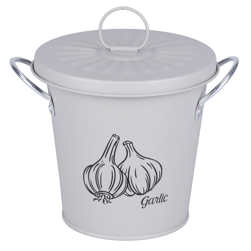 GREY IRON GARLIC BUCKET WITH LID - 5901361