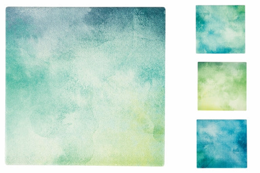 Square ceramic coaster 10x10 cm, cork bottom, Ocean - 5909376