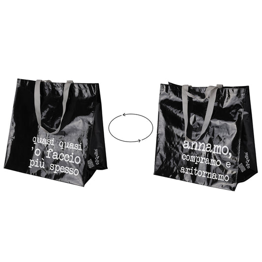 SPQERE BLACK SHOPPER BAG 50X30X50CM - 5909639