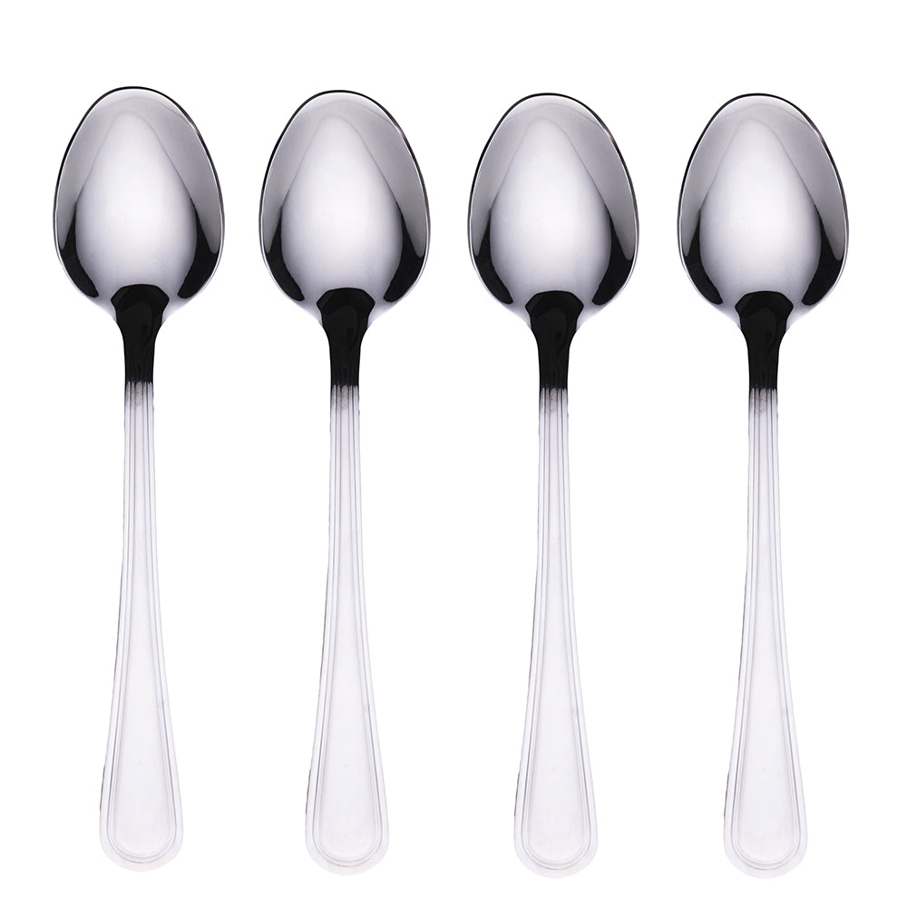 ANTIQUE SET 4 SPOONS 18 10 POLISHED SILVER - 5911364