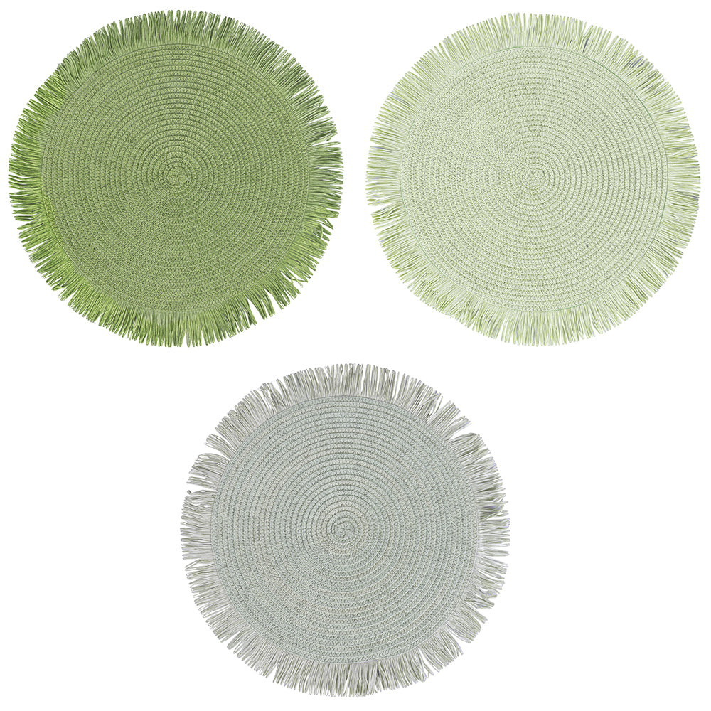 PAPER PLACEMAT WITH FRINGES SHADES OF GREENERY 3 - 5911547