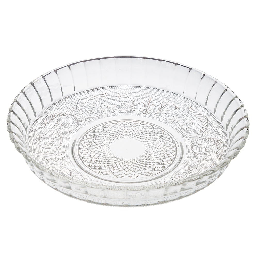 Villa D'Este Lot De 6 Soucoupes Verre Imperial 12,8 Cm – Motif Relief, Transparent, Lave-vaisselle