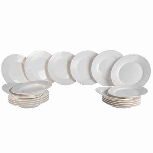 18-pieces dinner set in new bone, 6 place settings, Banda Blanca