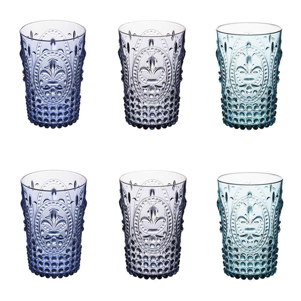 SH OF OCEAN FASHION SET 6 ASSORTED WATER GLASSES - 5915225