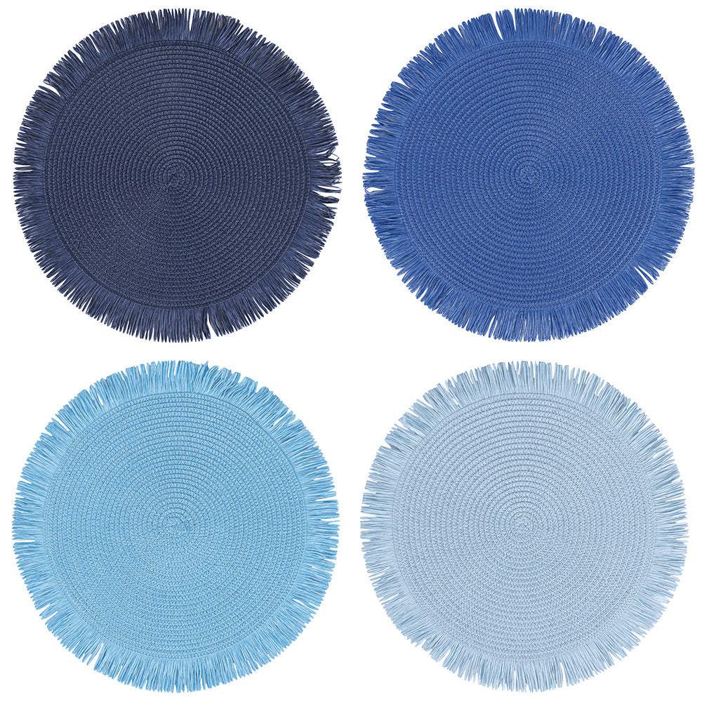 FRINGED PAPER PLACEMAT SHADES OF OCEAN 4ASS - 5915586