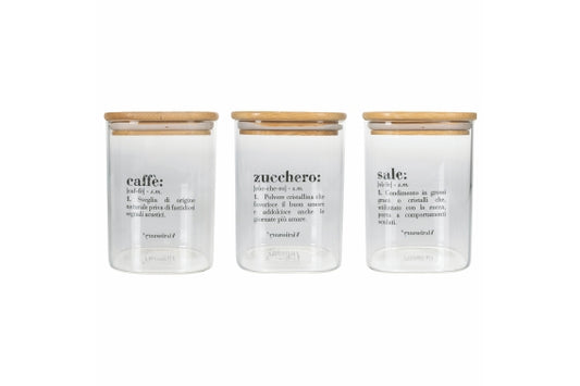VICTIONARY JAR SET 3 GLASS/BAMBOO ITA 1L - 5916859