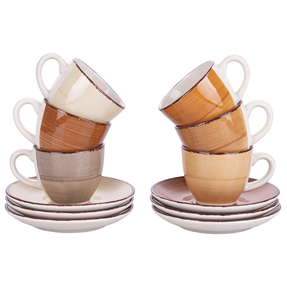 BAITA CHOCOLATE COFFEE SET 6 COFFEE CUPS W SAUCER - 5917600