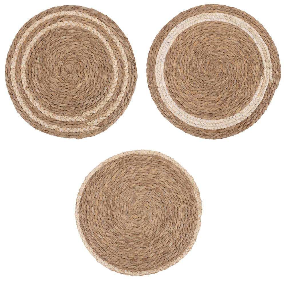 PLACEMAT NATURAL 40CM ROUND 3 ASS. - 5918669