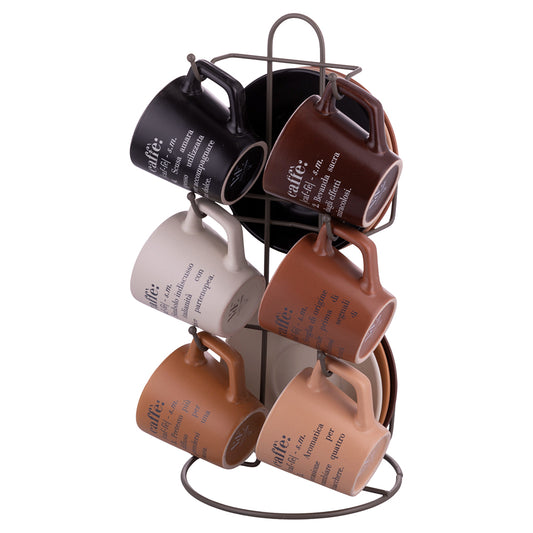 VICTIONARY CHOCO SET 6 COFFEE CUPS W  SAUCER C - 5919043