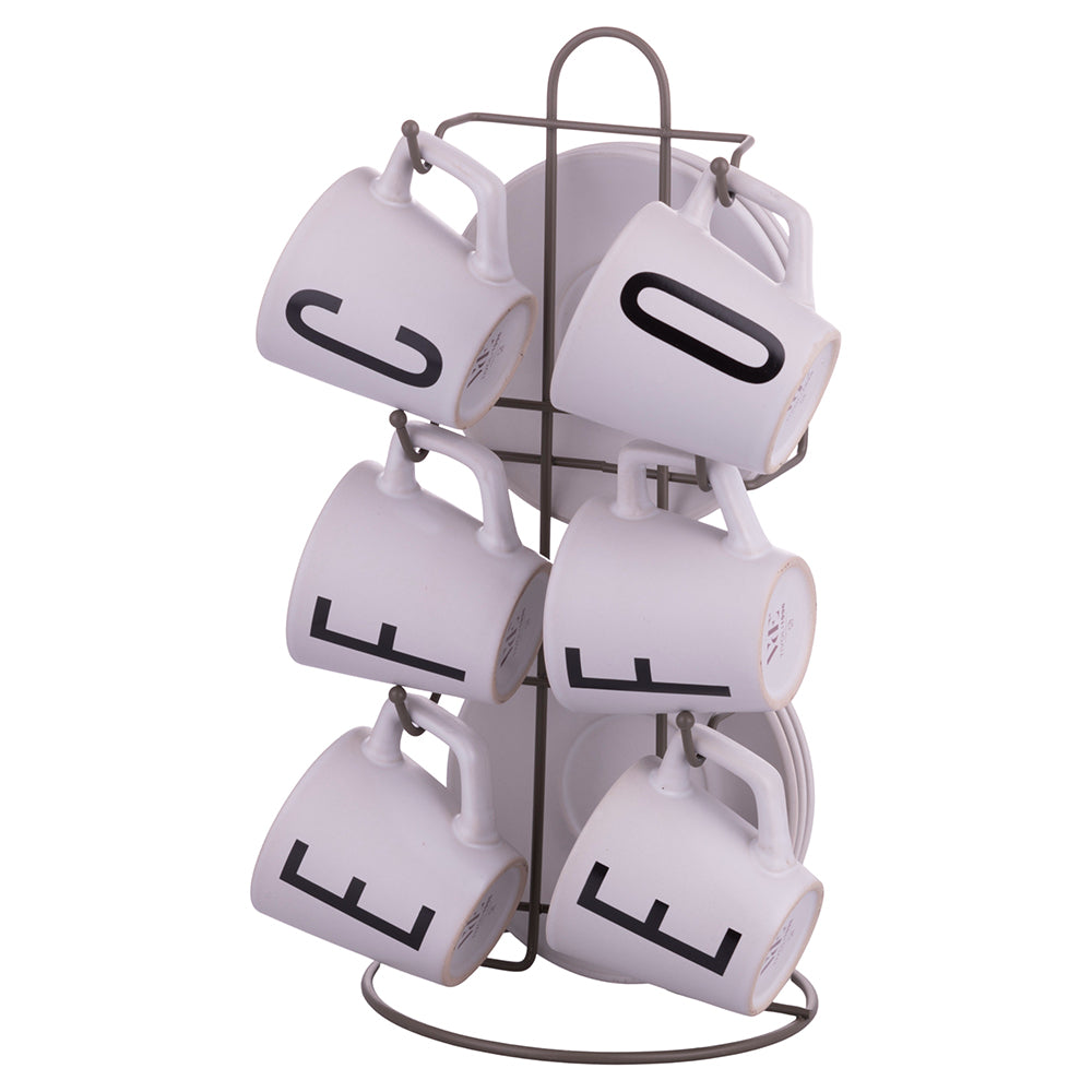 BIG IS MORE SET OF 6 COFFEE CUPS W  SAUCER W STAN - 5919045