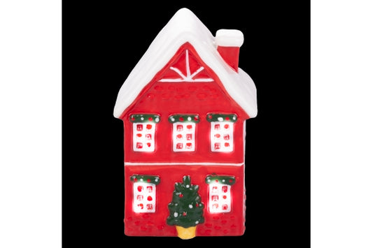 XMAS CERAMIC HOUSE   LED 9*7*16 CM - 5919100