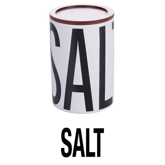 BIGISMORE WHITE CERAMIC SALT JAR 750ML - 5919848