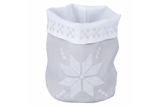 GREY CHRISTMAS STAR BREAD BASKET - 5920406