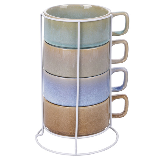 4 TONE SET 4 MUG WITH STAND - 5920847