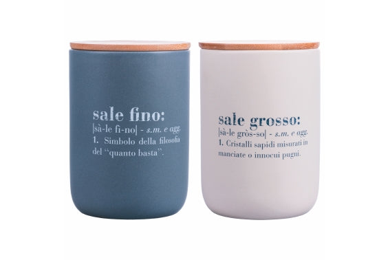 VICTIONARY SET 2 SALT JARS W/BAMBOO 700ML - 5920859