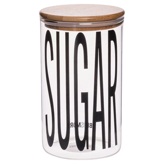 BIGISMORE <SUGAR> GLASS JAR WITH BAMBOO LID - 5920975