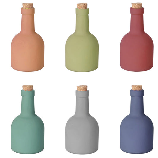 400ML MATT OIL JAR   CORK STOPPER 6 ASS - 5921149