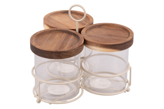 5 TONI SET 3 JARS 390ML BOROSILIC/STAND SAND - 5921305