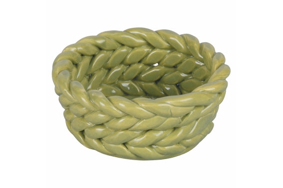 4 TONI SAGE GREEN CERAMIC BASKET A - 5921339