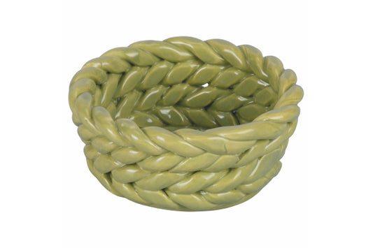 4 TONI SAGE GREEN CERAMIC BASKET A - 5921339