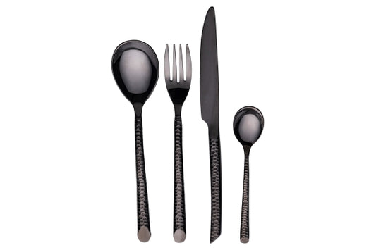 MALINDI SET 24PCS BLACK CUTLERY SHINY - 5921480