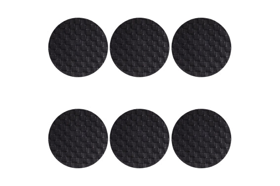 HORECA SET 6 BLACK WOVEN COASTERS D10CM - 5921715