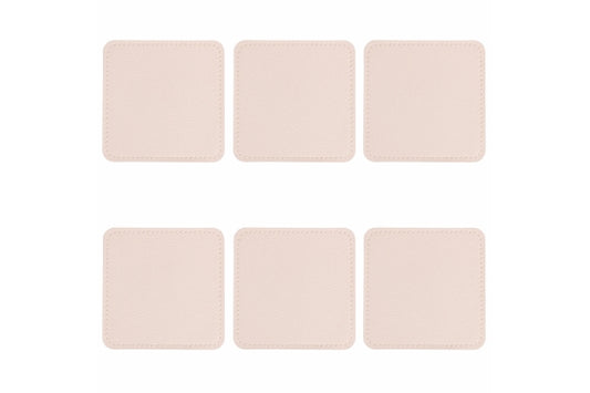 HORECA SET 6 CREAM LEATHER COASTERS 10X10CM - 5921716