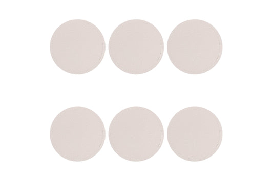 HORECA SET 6 CREAM LEATHER EFFECT COASTERS D10CM  - 5921719