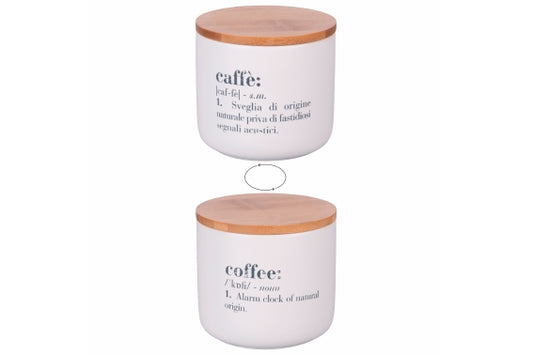 VICTIONARY CAFFE COFFEE DOUBLE FACES JAR W BAMBOO - 5921880