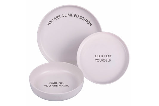 MOTIVATION SET 3PCS CREAM COLOR DINNER SET - 5922224
