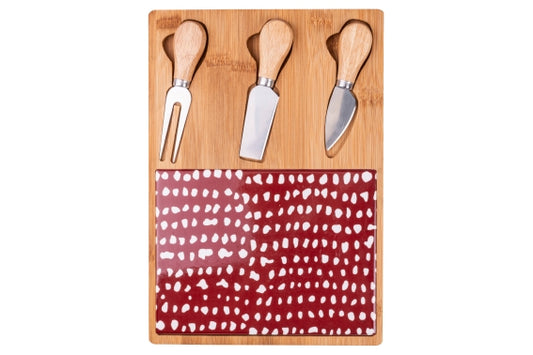 GINZA CUTTING BOARD WITH 3 CHEESE KNIVES DECOR - 5922274
