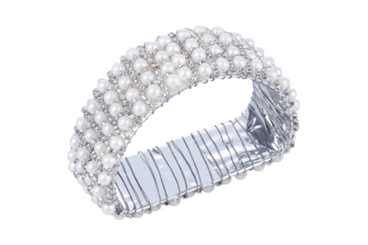 SILVER/PEARL TRIANGLE NAPKIN RING - 5923221