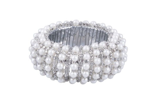 SILVER/PEARL ROUND NAPKIN RING - 5923223