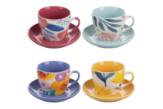 ACQUERELLO SET 4 TEA CUP + 4 SAUCERS 200ML - 5923322