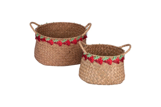 NATURAL BASKETS SET2 D24/D18CM SEAGRASS STRAWBERRY - 5923389
