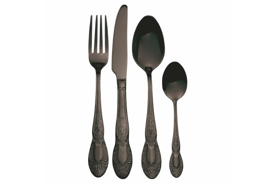 WONDERLAND CUTLERY SET 24PCS BLACK POLISHED 18/10 - 5923697