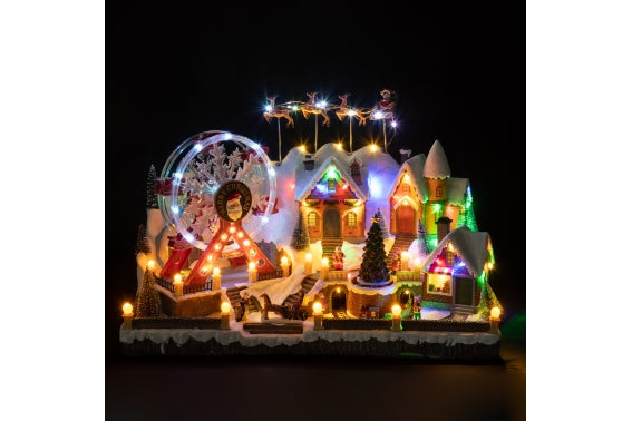 VILLAGE FERRIS WHEEL SANTA REINDEER 56X29X37CM - 5924160