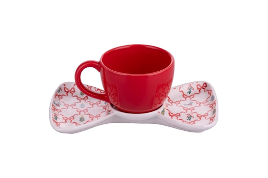 XMAS FIOCCHI MUG SET WITH SAUCER 250ML - 5924175