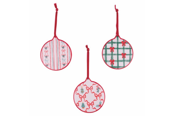 XMAS FIOCCHI DECORATIVE TILE 11.5 ROUND 3ASS - 5924195