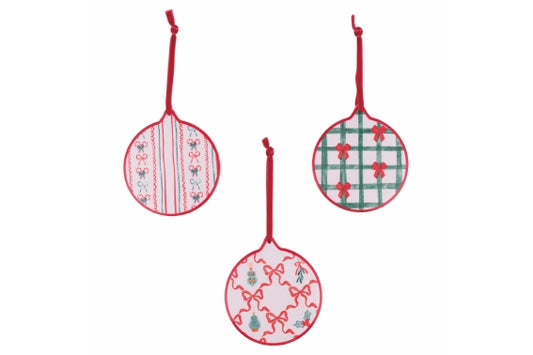 XMAS FIOCCHI DECORATIVE TILE 11.5 ROUND 3ASS - 5924195