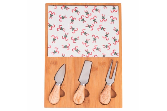 XMAS FIOCCHI CUTTING BOARD SET 21.5X30.5 3 KNIVES - 5924215