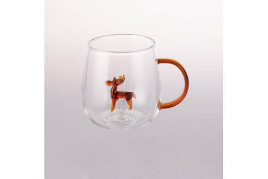 XMAS MUG BOROSILICATE REINDEER 3D 450ML - 5924292