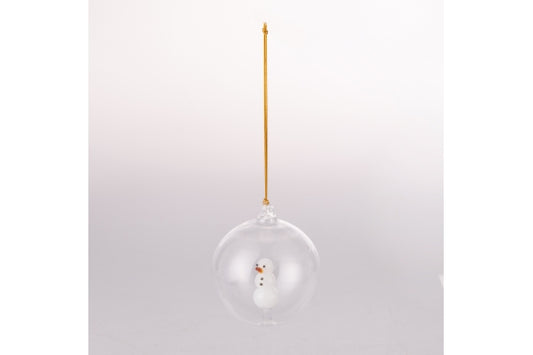 XMAS SNOWMAN BALL BOROSILICATE SNOWMAN - 5924294
