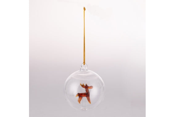 XMAS REINDEER BALL BOROSILICATE - 5924295