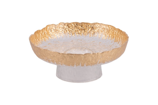 GLASS CAKE RISER / GOLD 25CM H. 10CM - 5924955