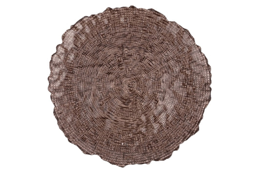 CHOCOLATE GLASS WAVY UNDERPLATE 33CM - 5924962