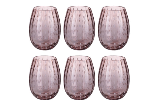 SHIRAZ SET 6 WATER GLASSES 525ML PINK - 5925121