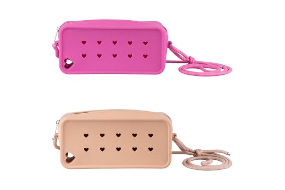RECTANGULAR SILICONE BAG W/CORD 20X9.5CM 2 ASS - 5925287